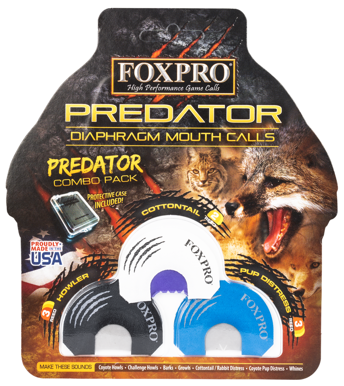 Foxpro Predator Combo Diaphragm Call 3-Piece - Double/Triple Reed