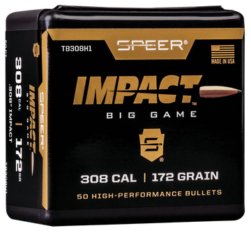 Speer Ammo TB308H1 Impact .308 30 Cal 172gr Slipstream Polymer Tip Reloading Bullets - 50/Box