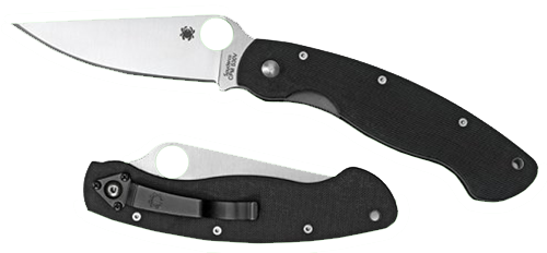 Spyderco C36GPE Military 4" CPM S30V Plain Edge Modified Clip Point G10 Black Handle Folding