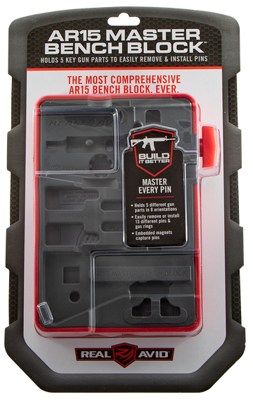 Real Avid AR-15 Master Bench Block Polymer Resin Red/Black
