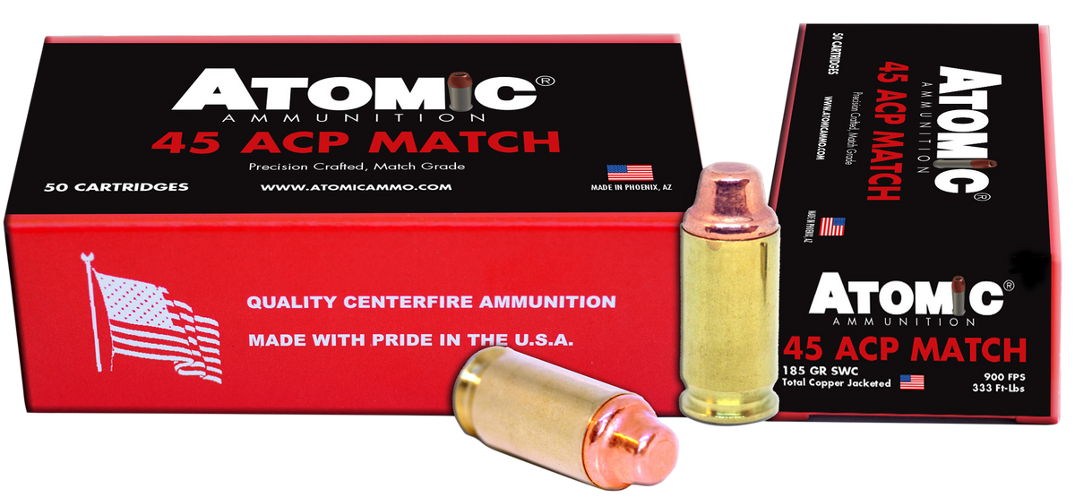 Atomic Precision Craft Match 45 ACP 185gr Semi Wadcutter - Box or Case