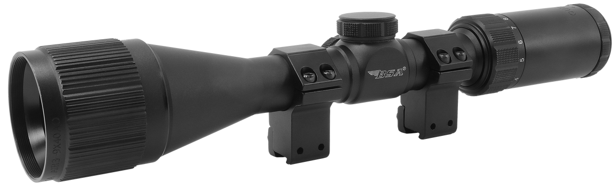 BSA Outlook 3-9x40mm AO Air Rifle Scope 1" Tube Mil-Dot Matte Black