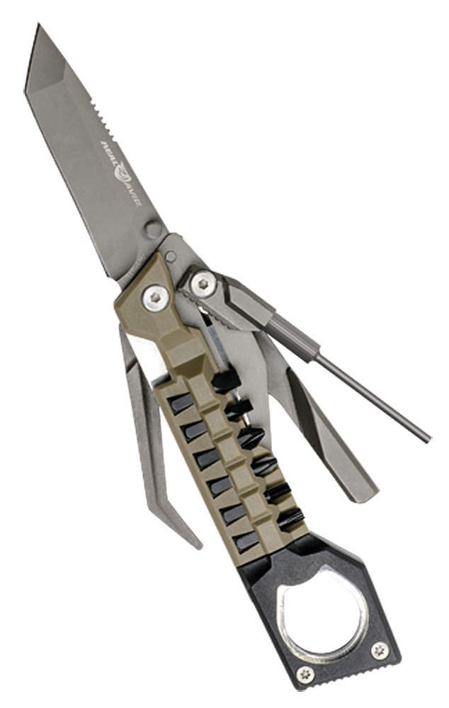 Real Avid Pistol Tool 3" Tanto Part Serrated Stainless Steel Multi-Tool - Silver