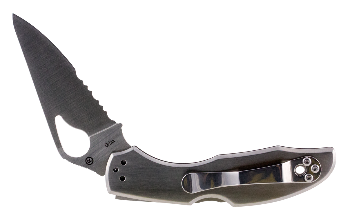 Spyderco Byrd Meadowlark 2 2.94" 8Cr13MoV Clip Point Part Serrated Stainless Steel Handle Folding Knife