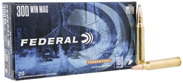 Federal 300WBS Power-Shok  300WinMag 180gr Jacketed Soft Point 20 Per Box/10 Case