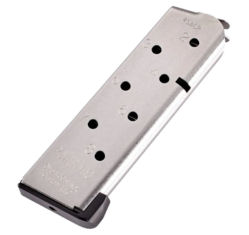 Chip McCormick Custom Power Mag 1911 Officer 45 ACP 8rd Stainless Steel Magazine - Black