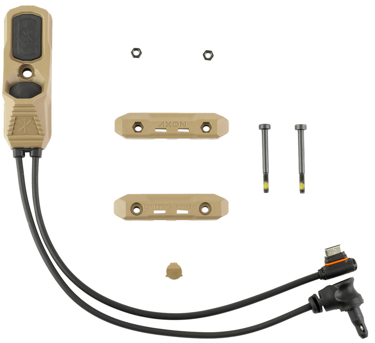 Unity Tactical AXON FDE Dual-Button USB-C Crane Laser Remote Switch 7" Cable