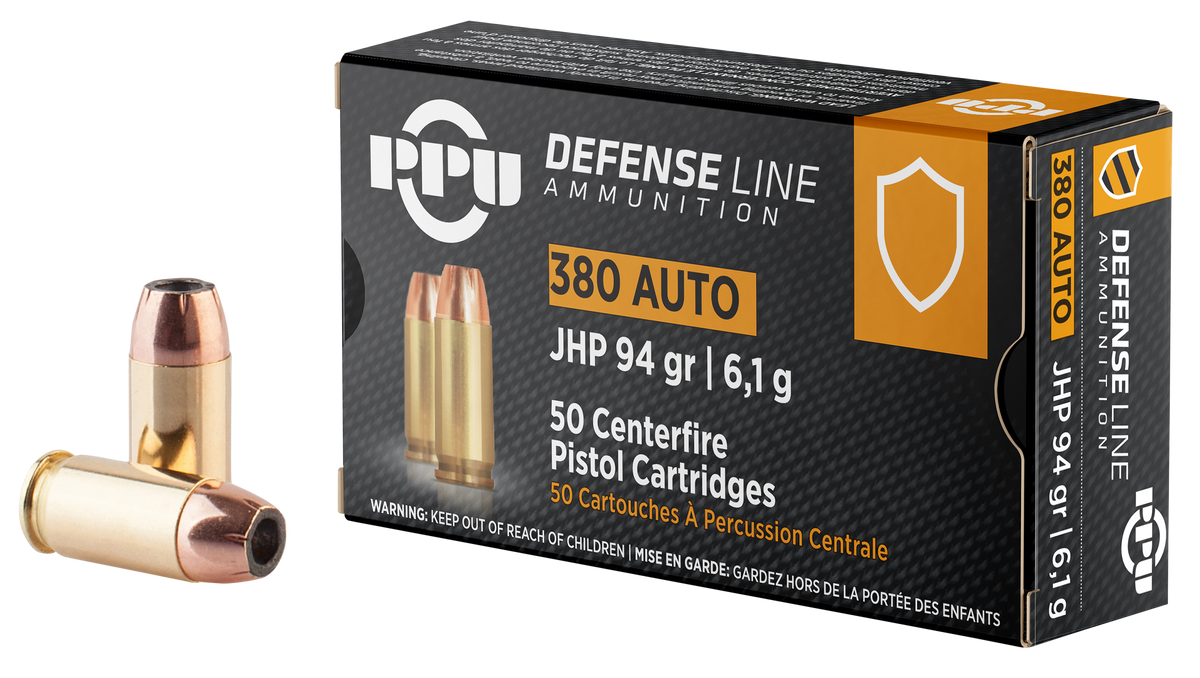 PPU PPD380A Defense 380 ACP 94gr Jacketed Hollow Point - Box or Case