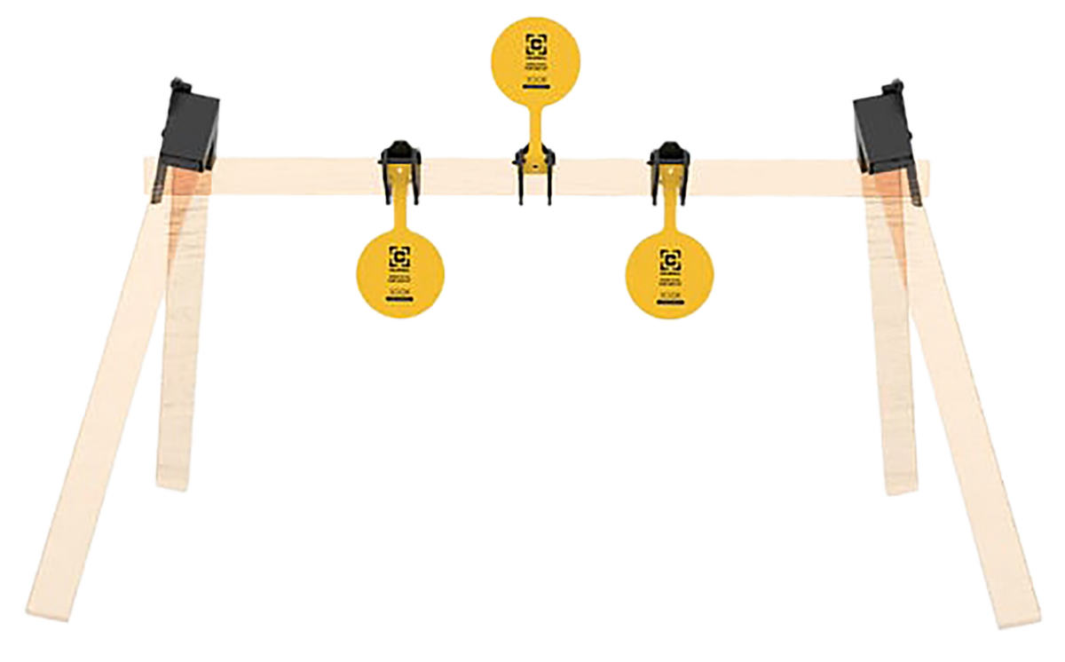 Caldwell AR500 Plate Rack Kit 8" 3-Plate Hanging Yellow Steel Target