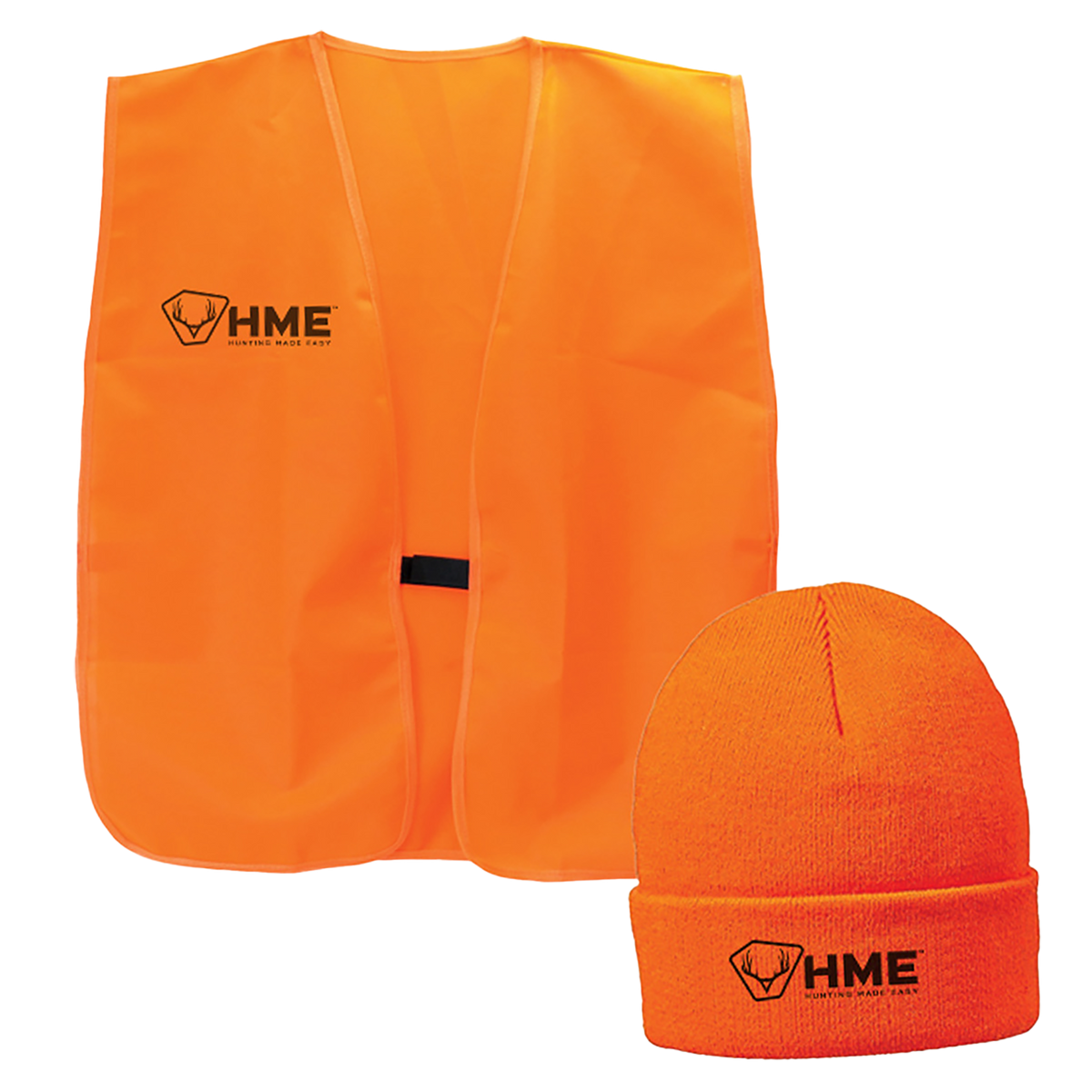 HME Safety Vest/Beanie Combo Blaze Orange OSFA Polyester