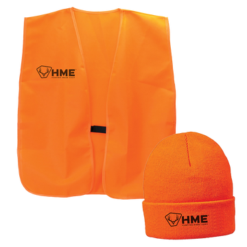HME Safety Vest/Beanie Combo Blaze Orange OSFA Polyester
