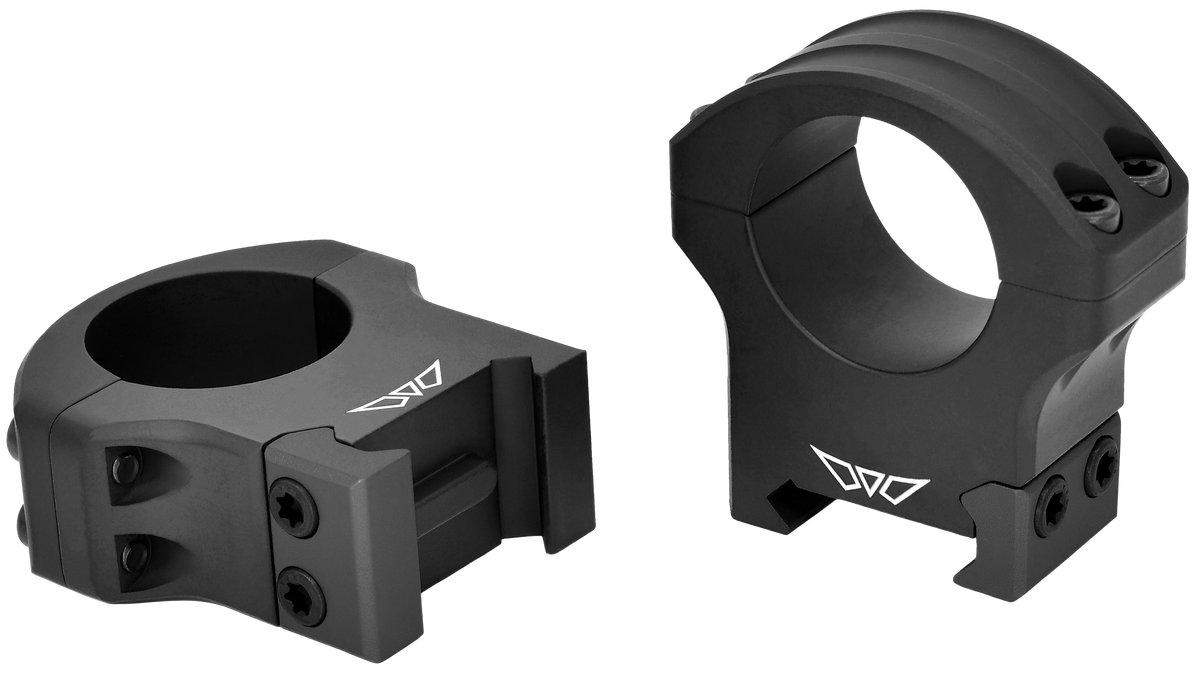 Warne 8502M HyperLite 1" High Matte Black Scope Rings - Maxima/Weaver/Picatinny