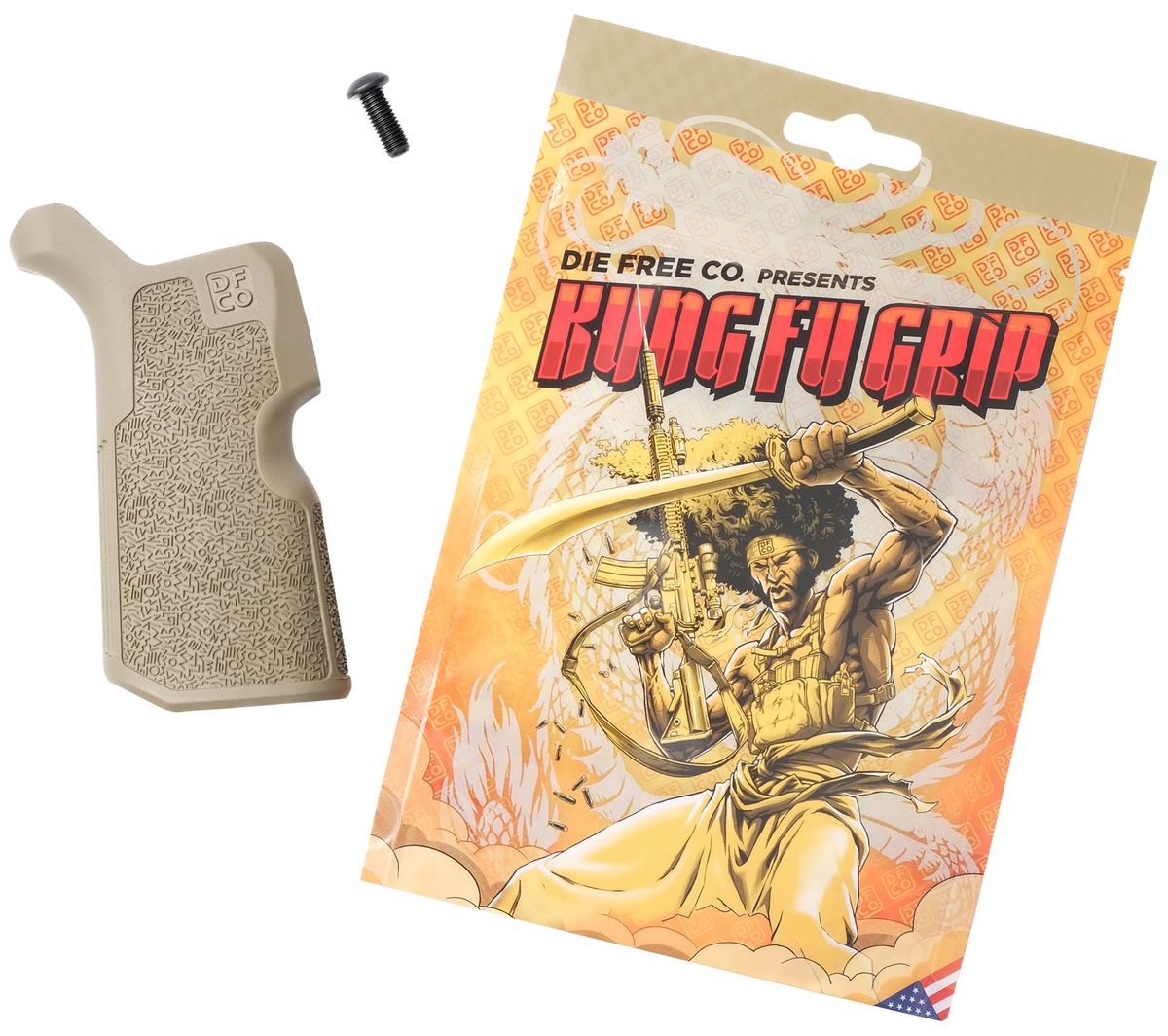 Die Free Co Kung Fu Grip Flat Dark Earth Nylon AR-15/M4/AR-10/SR-25