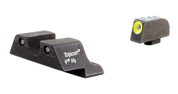 Trijicon HD Night Sights Green Tritium Yellow Outline Front - Glock 17/17L/19 Standard Frame
