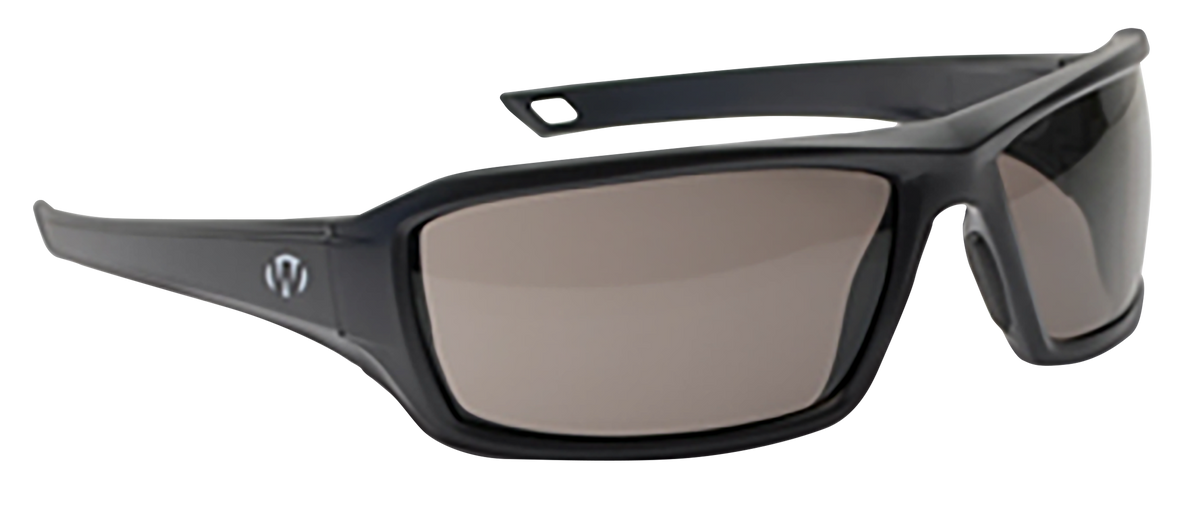 Walkers Game Ear IKON Forge Ballistic Eyewear Smoke Gray Lens Matte Black Full Wraparound Frame
