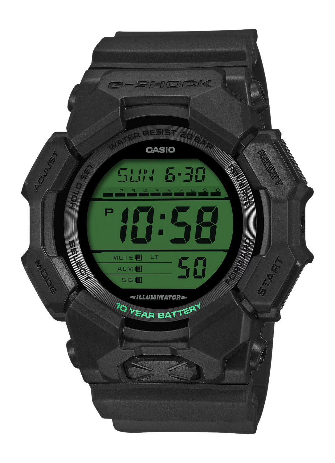 G-Shock GD010BEG-1 Digital Black / Electro Green Watch