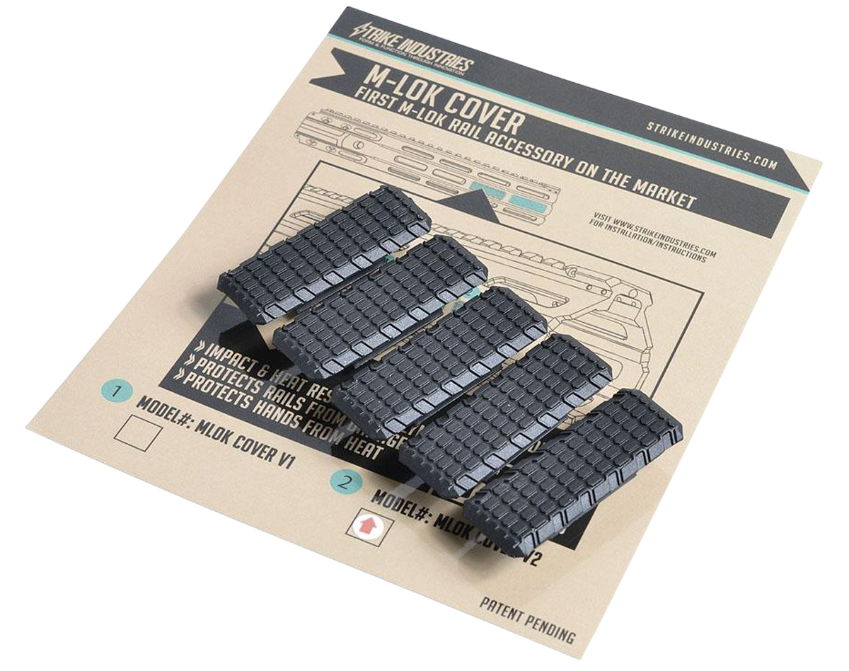 Strike Industries M-LOK Cover V2 Black Polymer Rail Cover - 5 Pack