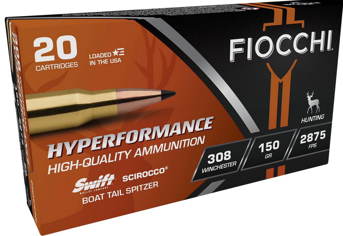 Fiocchi Hyperformance 308 Win 150gr Swift Scirocco II Bonded 20 Bx/10 Cs - Box or Case