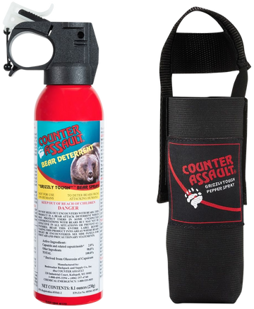 Counter Assault Bear Spray 8.10 oz Capsaicin 32 ft / 7-Second Range w/ Holster
