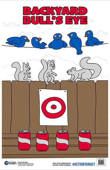 Action Target Back Yard Bull's-Eye Entertainment Paper Hanging Target 23" x 35" Multi-Color 100/Box