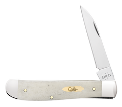 Case Mini Trapper 3.5" Closed Clip Point/Spey Plain Tru-Sharp SS Smooth Natural Bone Folding Knife
