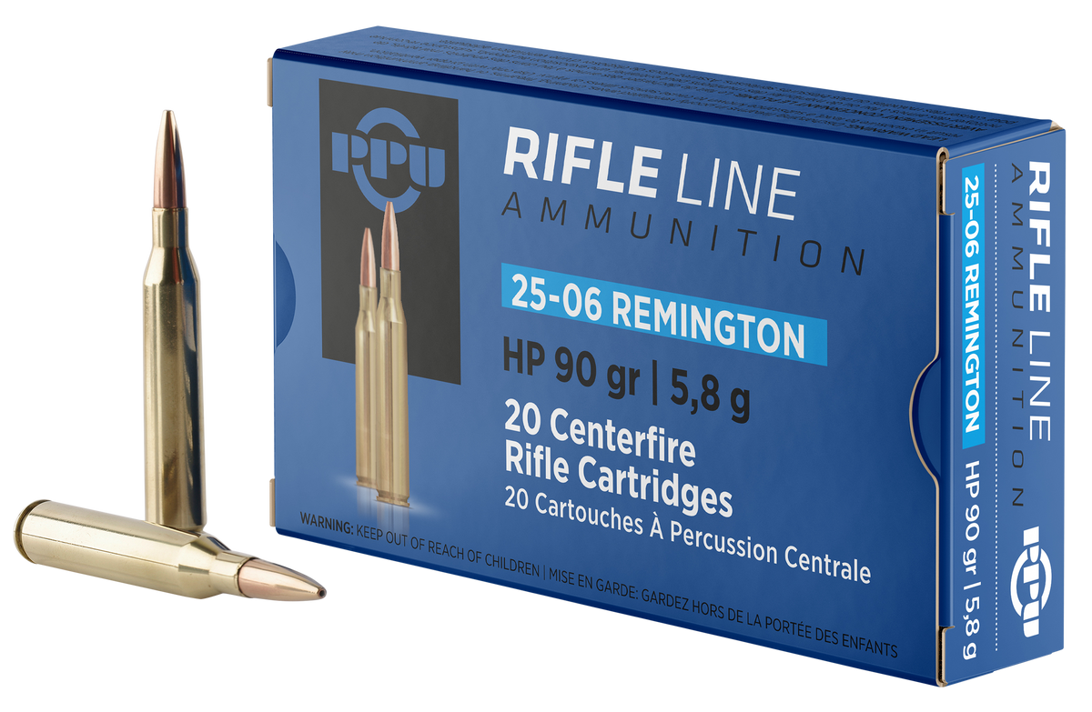PPU PP2506H Standard Rifle 25-06 Rem 90gr Hollow Point - Box or Case