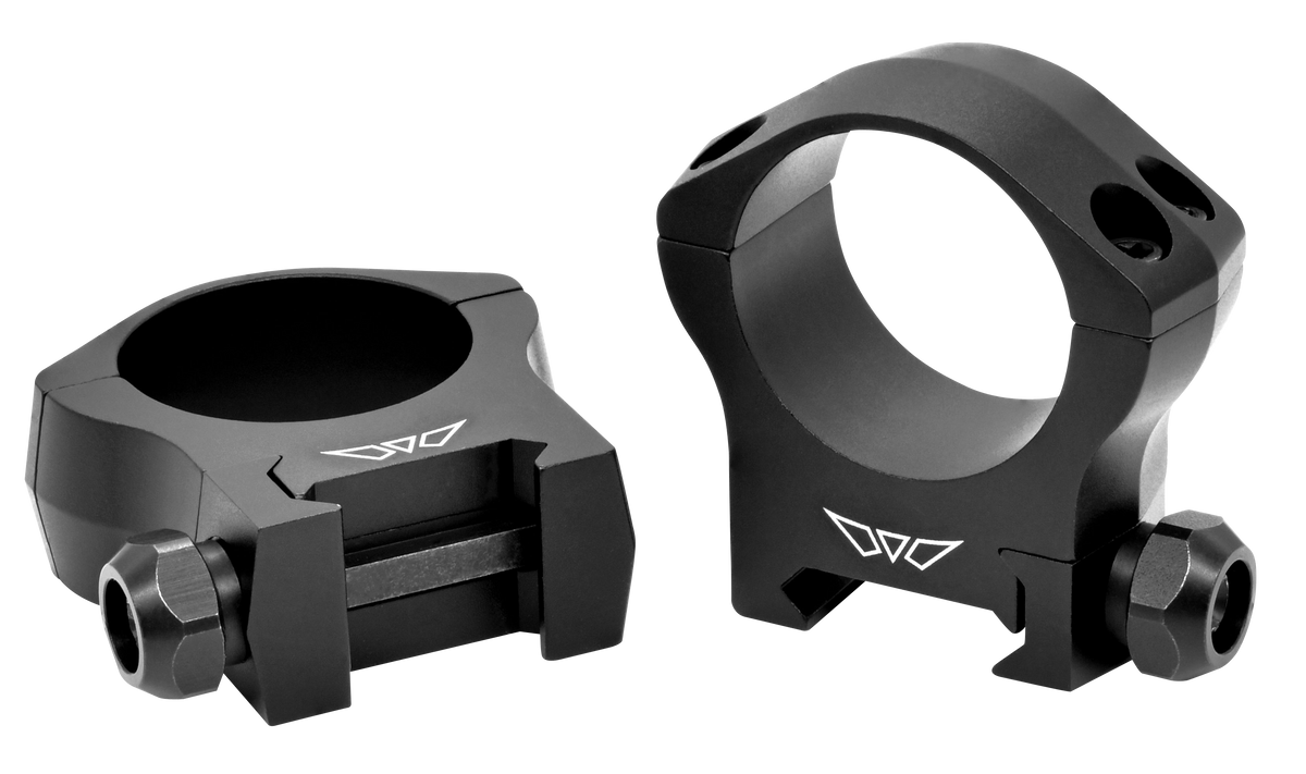 Warne 7214M Mountain Tech 30mm Medium Matte Black 0 MOA Scope Rings