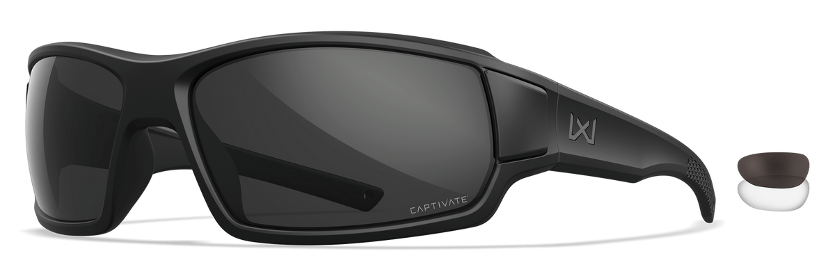 Wiley X Breach 2.5 XL CAPTIVATE Gray/Clear Lens Matte Black Frame Safety Glasses