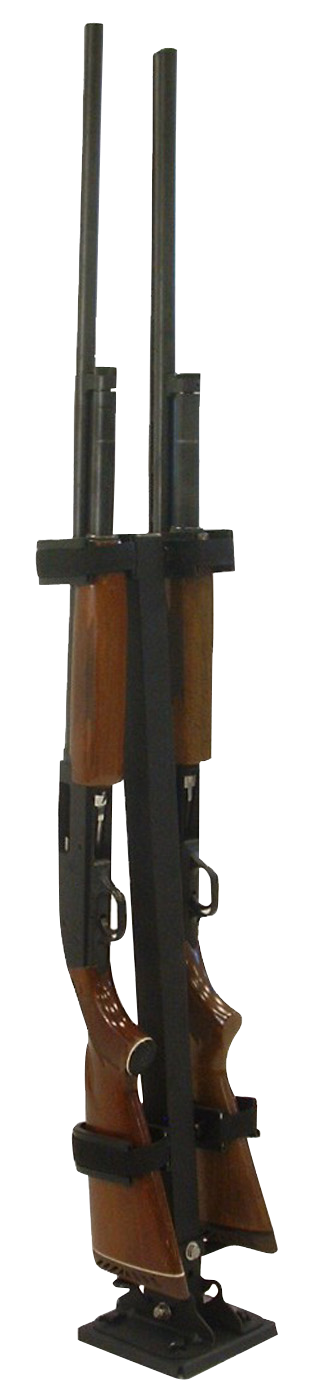 Rugged Gear 10082 Floor Mount Gun Rack 2 Rifle/Shotgun Black Metal - Removable