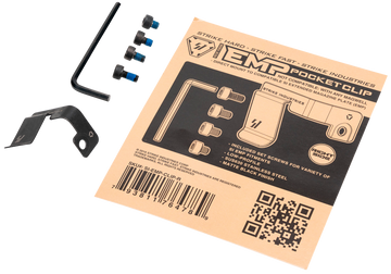 Strike Industries EMPCLIPR EMP Pocket Clip Stainless Steel Black for SI EMP Mag Extension - Right Hand