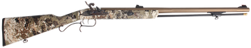 Traditions ShedHorn 50 Cal Musket Cap 26" Fluted Stainless Flintlock Single Shot Muzzleloader - Veil Wideland Synthetic Stock