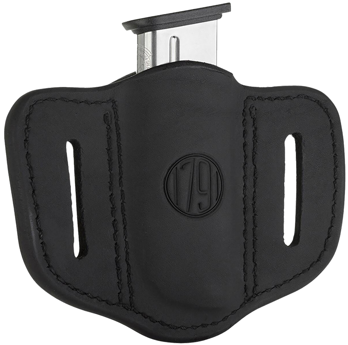 1791 Gunleather MAG1.1 Single Stack Single Magazine Holster Stealth Black Leather Belt Slide