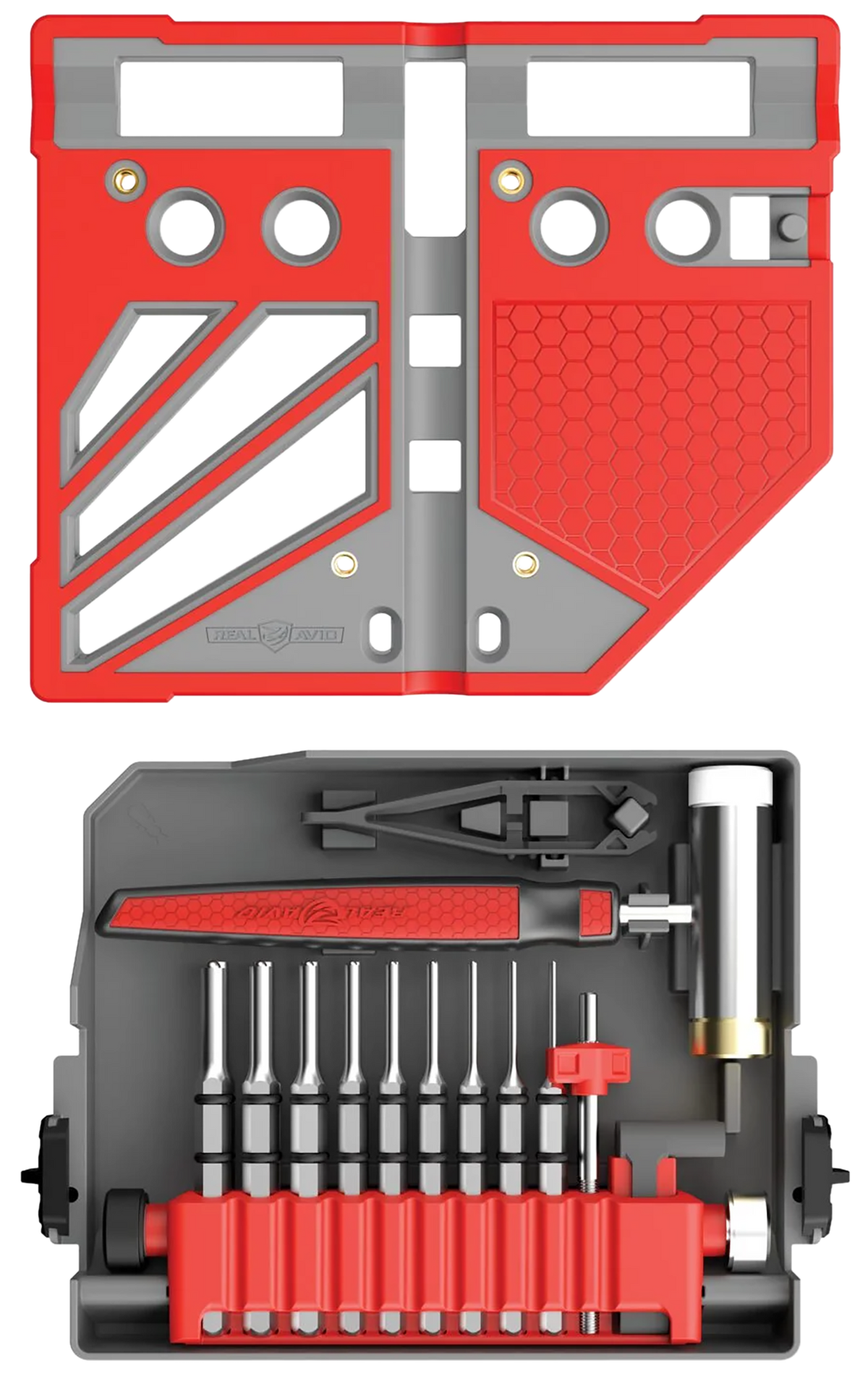 Real Avid Master Bench Block Pro Kit 18-Piece Steel Gray/Red