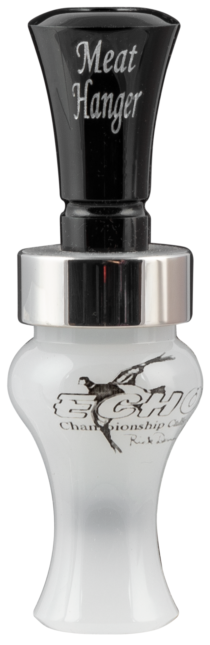 Echo Calls Meat Hanger Double Reed Mallard Duck Call - Black/Pearl Acrylic