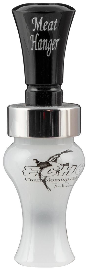 Echo Calls Meat Hanger Double Reed Mallard Duck Call - Black/Pearl Acrylic