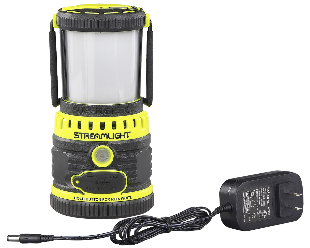 Streamlight 44945 Super Siege 1100 Lumen Rechargeable C4 LED Lantern - Red/White LED - Black/Yellow