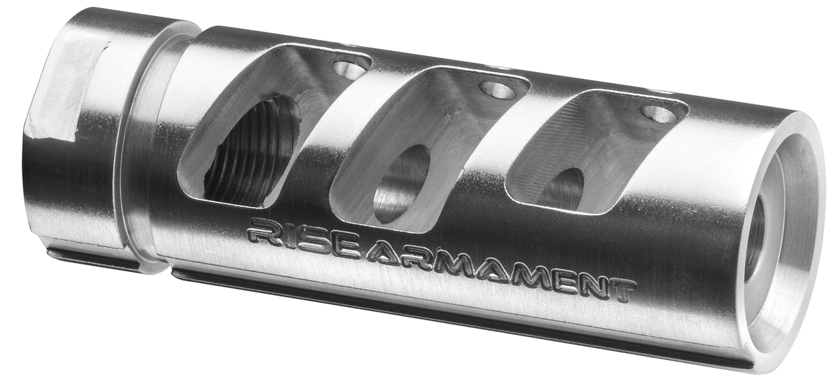 Rise Armament RA-701 Compensator 5.56x45mm NATO 1/2x28 2.5" Silver