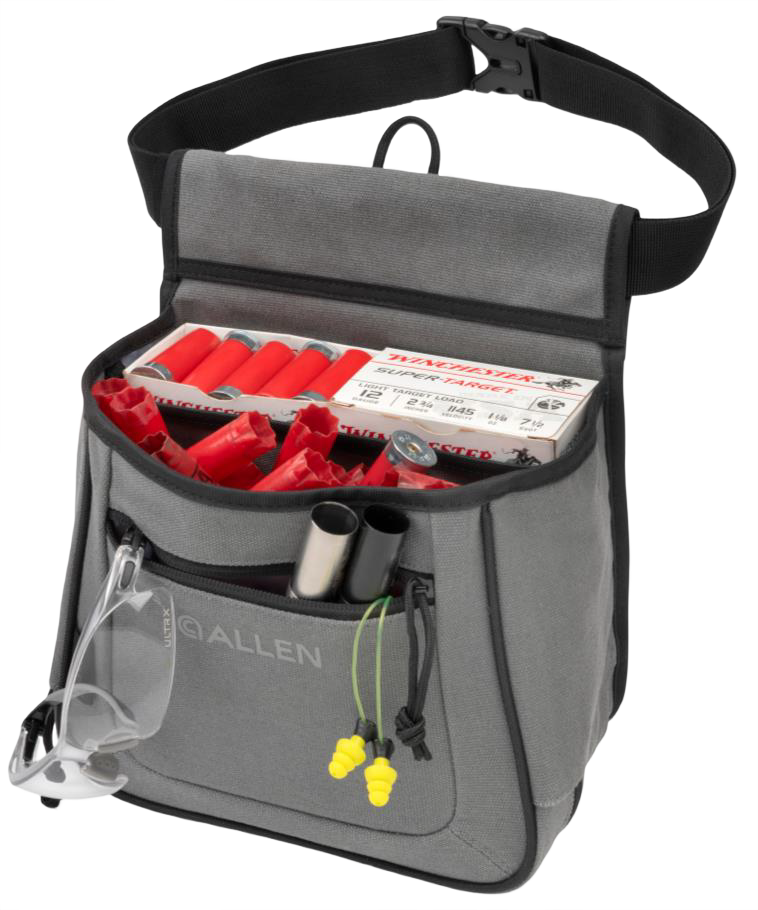Allen 8409 Rival Double Compartment Shell Bag Gray Cotton Canvas
