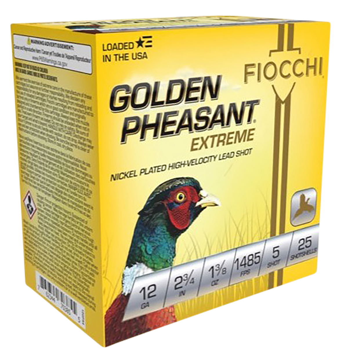 Fiocchi Golden Pheasant Extrema 12 Gauge 2.75" 1 3/8 oz #5 Shot 25 Rd - Box or Case