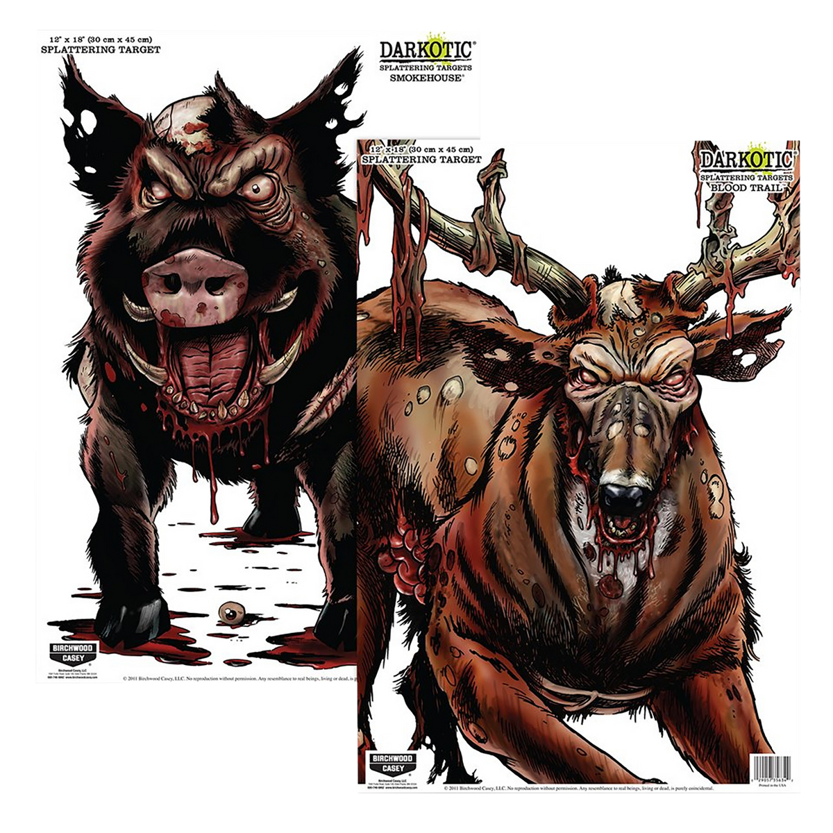 Birchwood Casey Darkotic Smokehouse & Blood Trail Zombie 12x18 Splatter 8 Targets