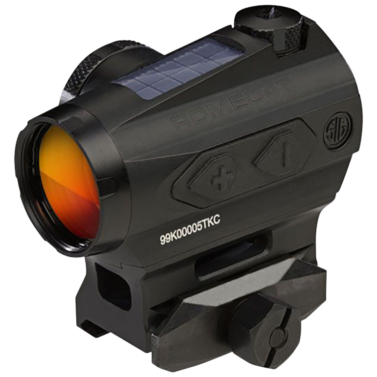 Sig Sauer Electro-Optics Romeo4T 1x20mm Solar Red Dot Sight 2 MOA/65 MOA Ballistic Circle Dot - Black Anodized