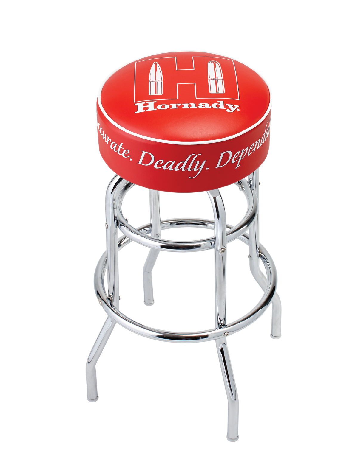 Hornady Reloading Bench Stool 20x20x31 Chrome Red Chromed Steel Vinyl