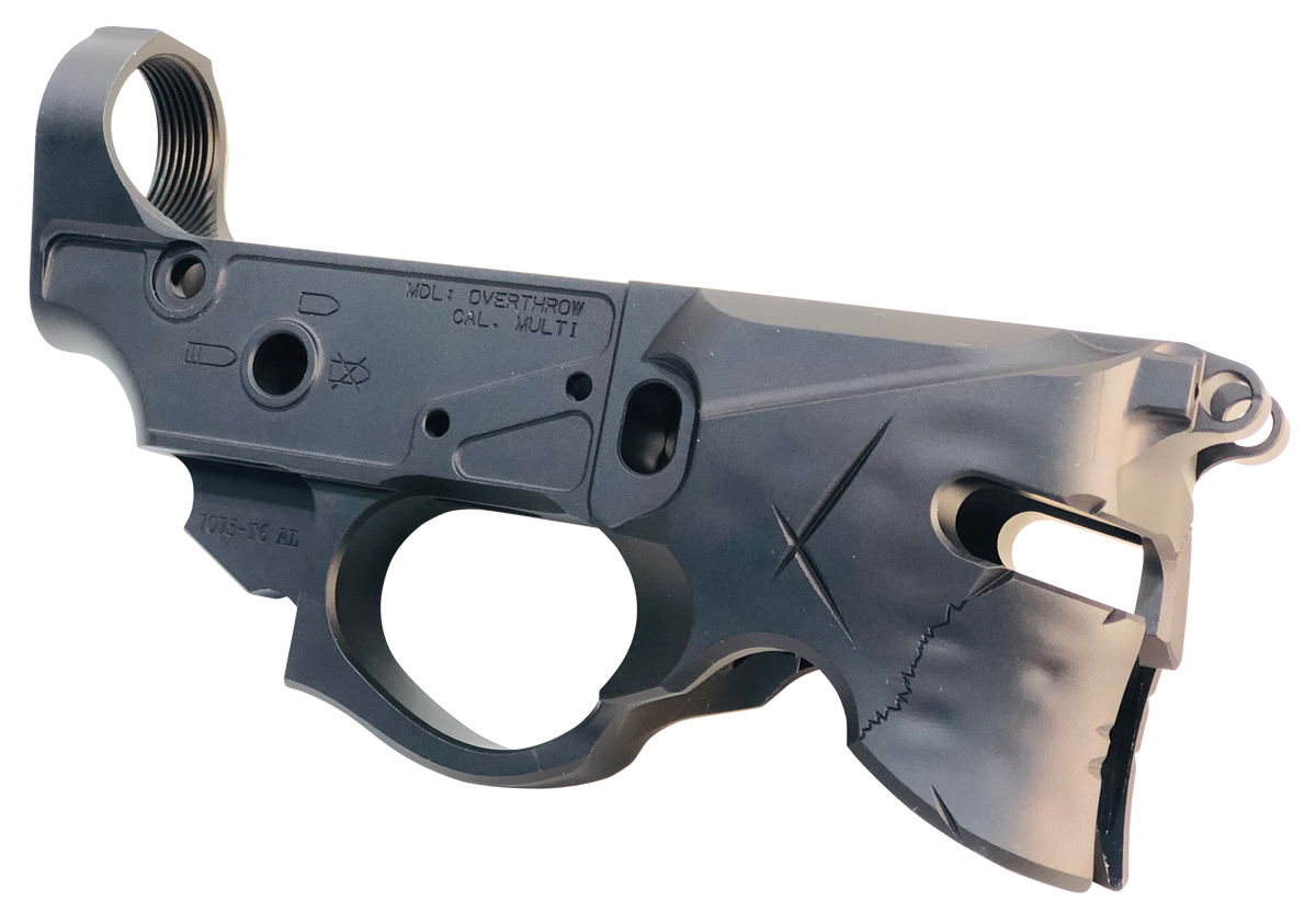 Sharps Bros Overthrow SBLR07 Stripped Lower AR-15 Multi-Caliber Black Hardcoat Anodized 7075-T6 Aluminum