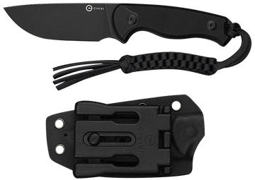 Civivi Knives Timberbark 3.2" Fixed Drop Point Plain 14C28N Steel - Black G10 Handle