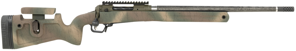 Savage 110 Pro Pursuit 308 Win 20" 3+1 Bolt Action Rifle - Olive Dark Green Cerakote Earth-Tone Camo/Black Web - Right Hand
