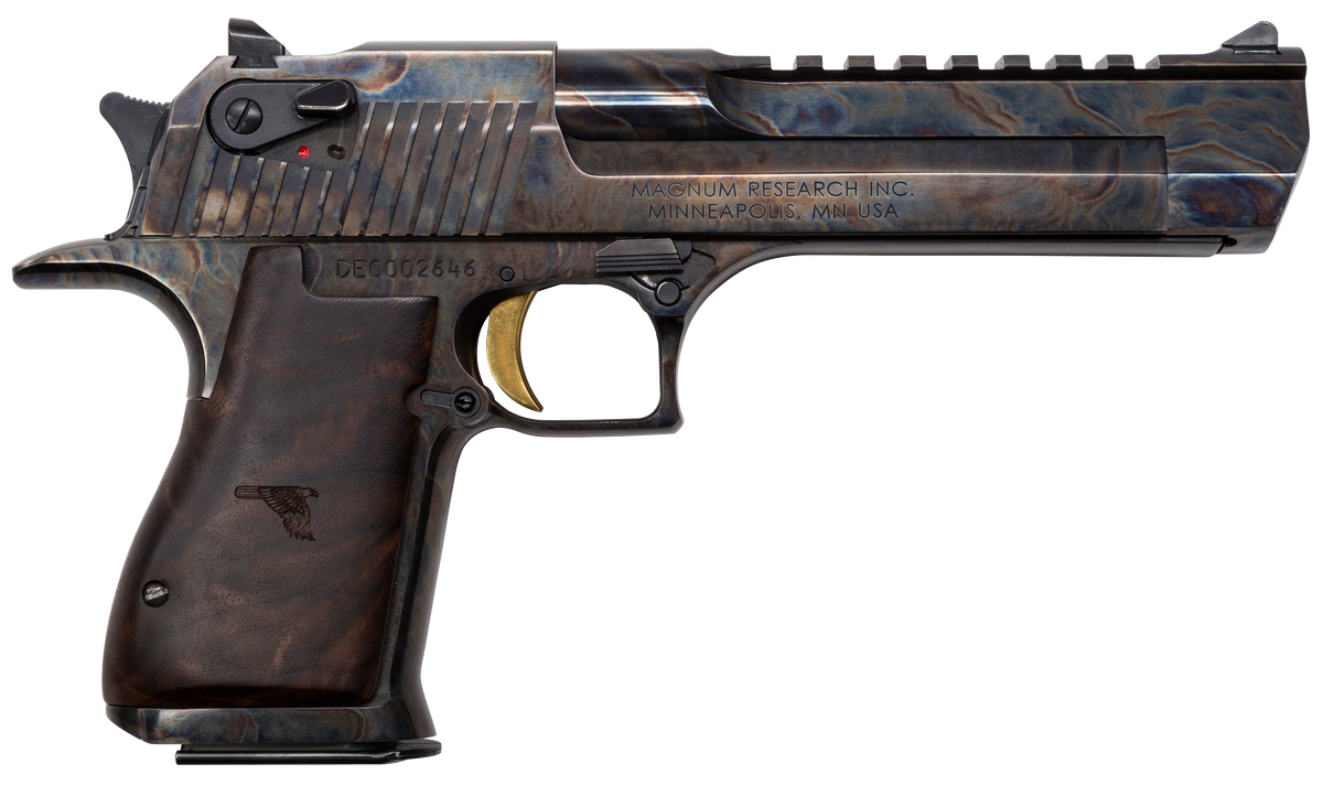 Magnum Research Desert Eagle Mark XIX 44 Rem Mag 6" 8+1 Semi-Auto Pistol - Color Case Hardened Carbon Steel Walnut Grip