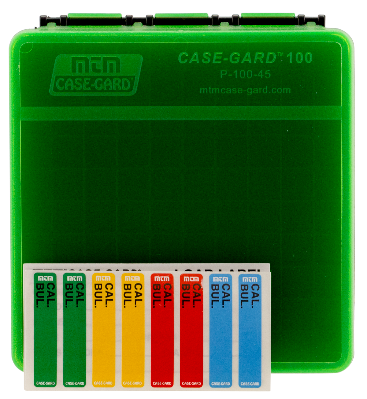 MTM Case-Gard P1004516T Flip-Top Ammo Box 45 ACP/10mm Auto 100rd Green Plastic
