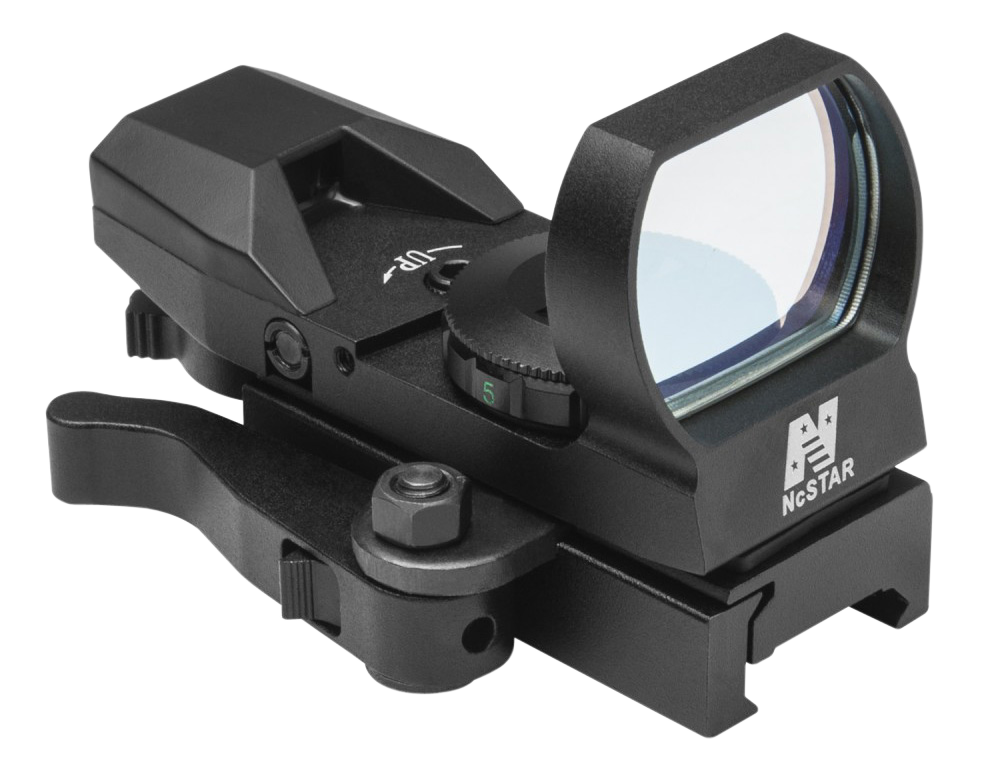 NcSTAR D4BQ Red Four Reticle Reflex 1x 3 MOA Red Dot Multi Reticle QR Mount Black Anodized