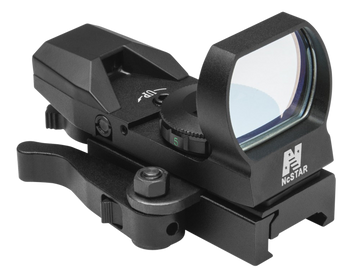 NcSTAR D4BQ Red Four Reticle Reflex 1x 3 MOA Red Dot Multi Reticle QR Mount Black Anodized