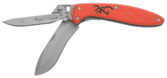 Browning Primal Scalpel 2 2.75" Folding Drop Point/Scalpel Plain Blade - Blaze Orange Handle
